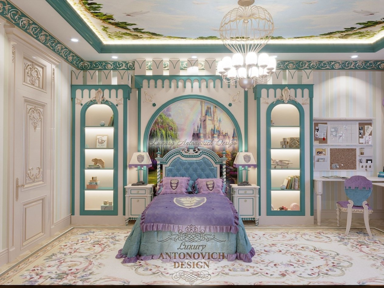 Респектабельная спальня сына в классическом стиле, апартаменты в ЖК Dostyk Residence, Алматы