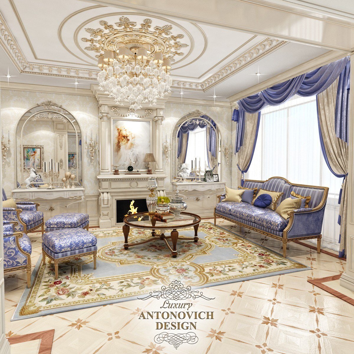 Интерьер гостиной в классическом стиле с камином дизайн (45 фото) - красивые картинки и HD фото