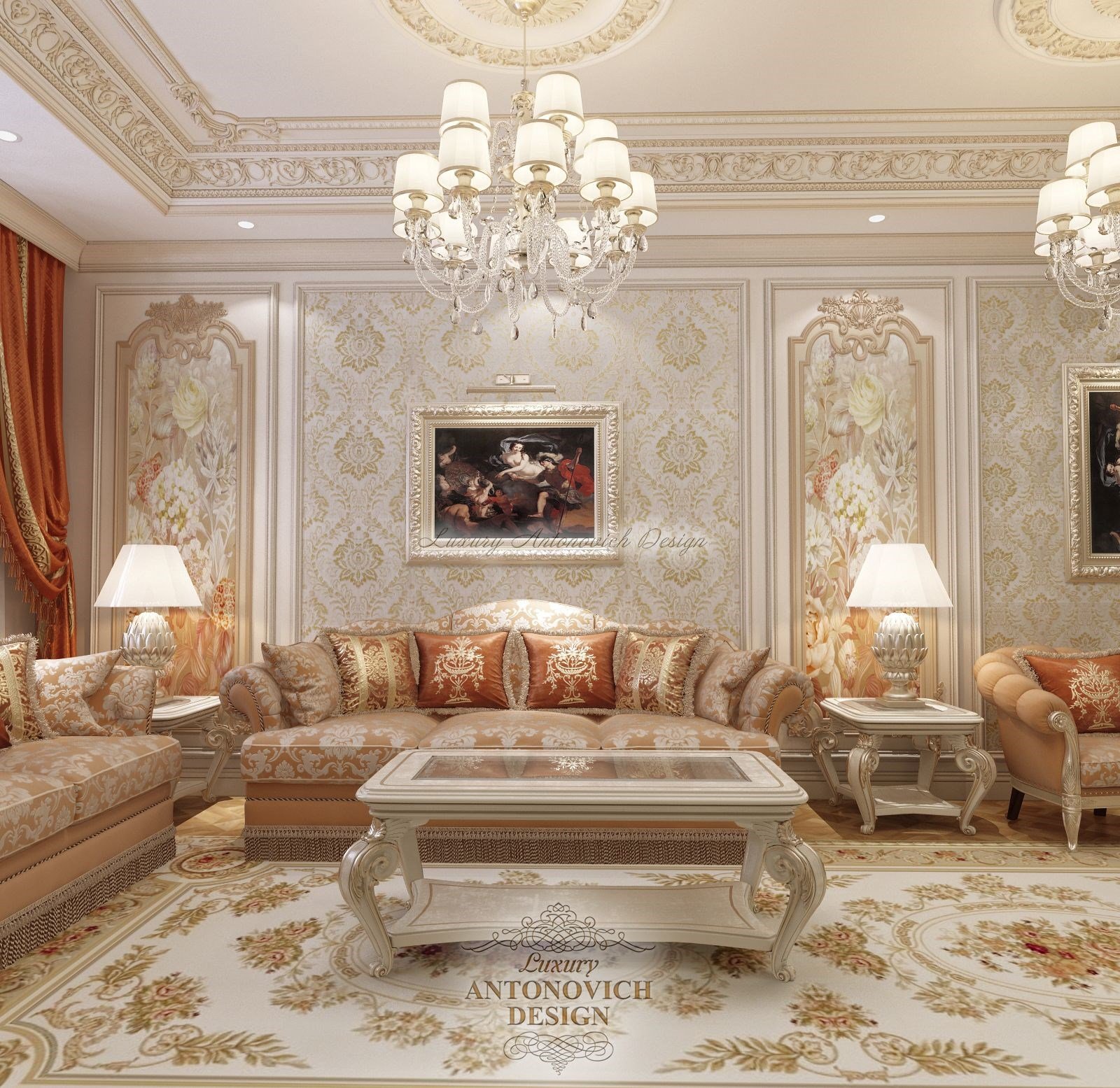 Гостиная в стиле новая классика, Алматы - Luxury Antonovich Design