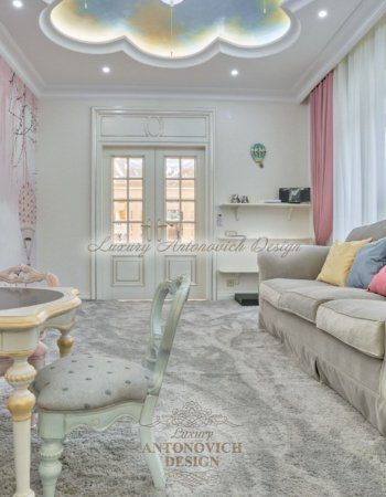 Дизайн интерьера спальни дочери в стиле новая классика, квартира в Ташкенте