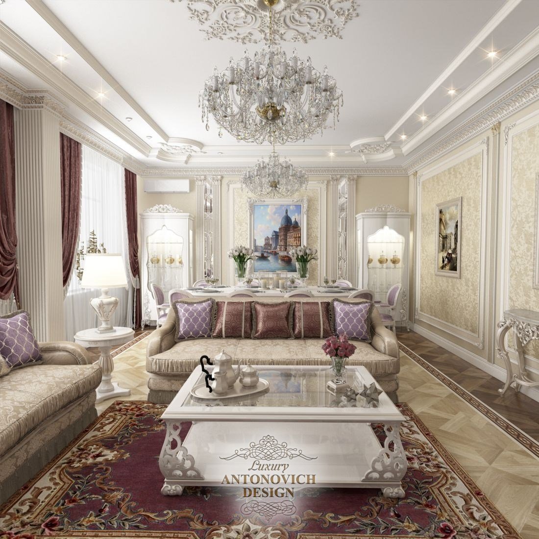 Интерьер гостиной ЖК Итальянский Квартал - Luxury Antonovich Design