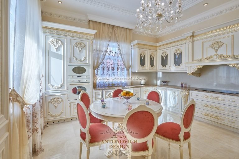 Гардины в классическом стиле с вышивкой, кухня, коттедж Ташкент