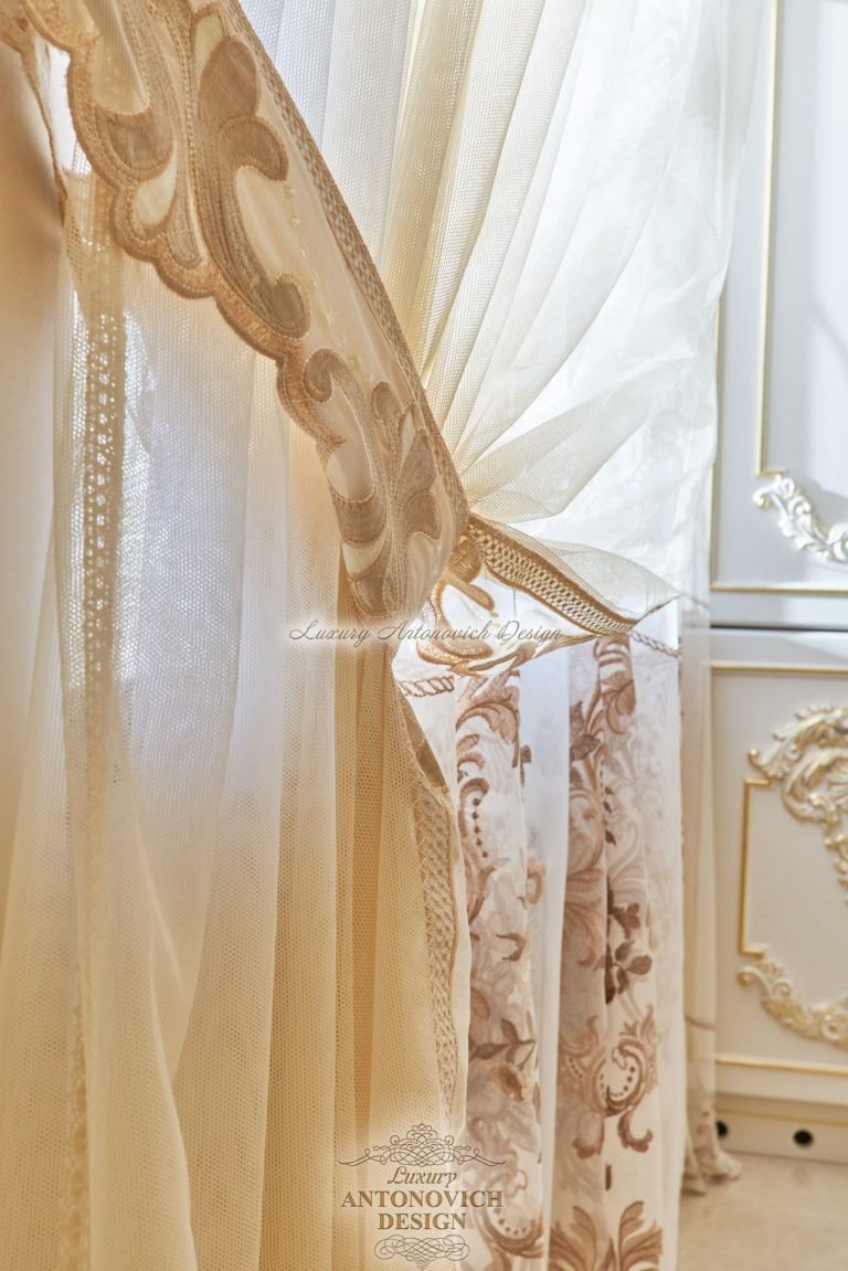 Шторы в романтической спальне дочери в классическом стиле, коттедж Ташкент