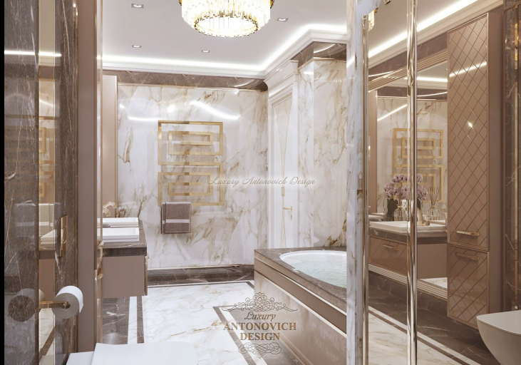 Роскошный дизайн ванной дочери. Квартира в ЖК Кутузовская ривьера, Москва