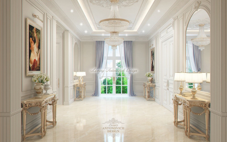 Эксклюзивный дизайн интерьера гостевой спальни Зарины в стиле современная классика особняка в Ташкенте