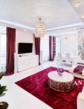 Персиковые Шторы для спальни от дизайн студии Luxury Antonovich Design