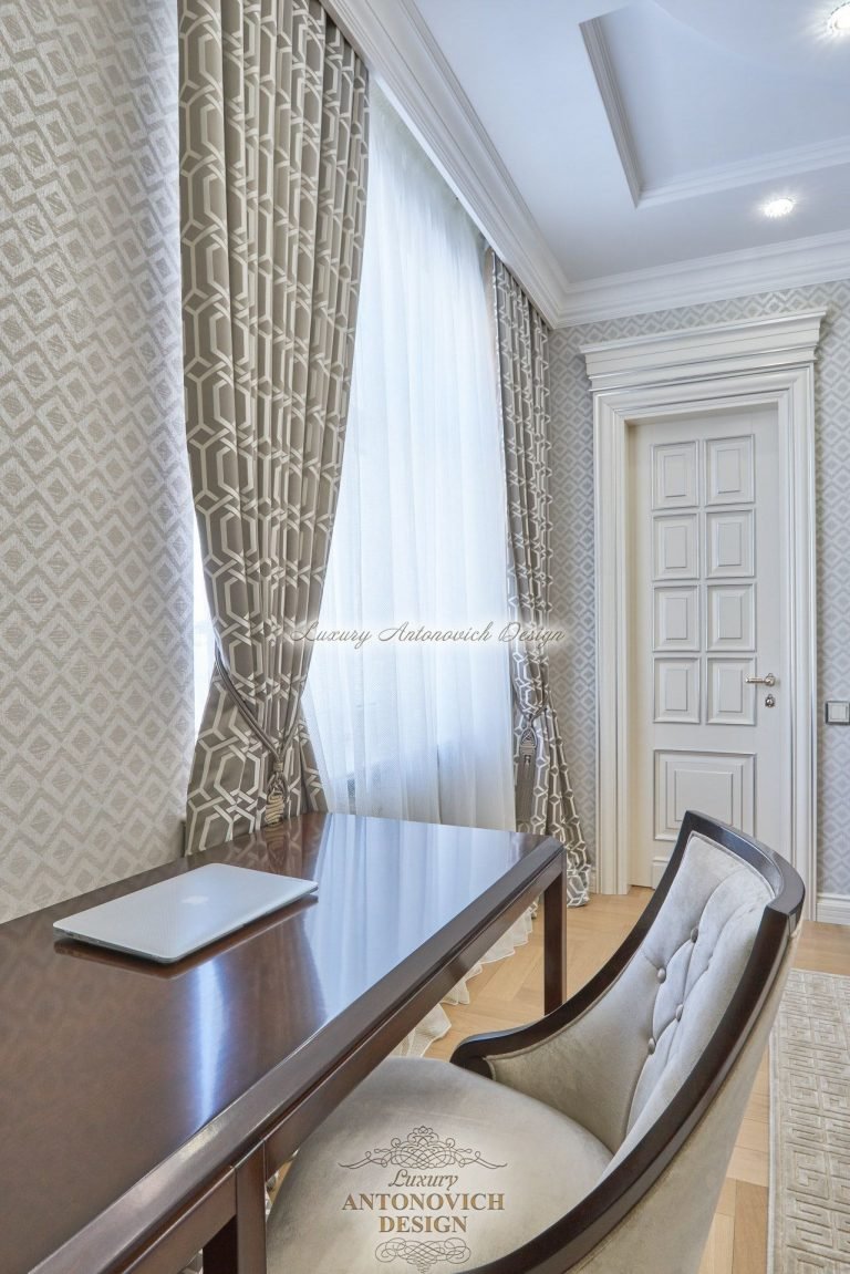 Шторы в спальне сына в классическом стиле, коттедж Ташкент