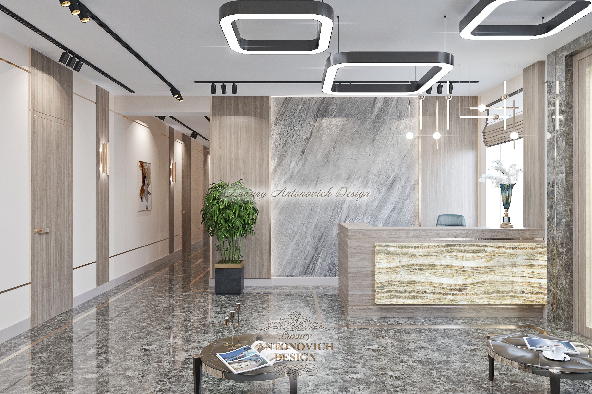 Фешенебельный дизайн интерьера Холла офиса, Luxury Antonovich Design